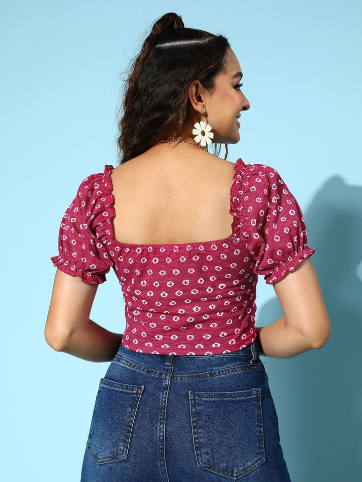 Berrylush Women Tie-Dye Printed Cotton Crop Top