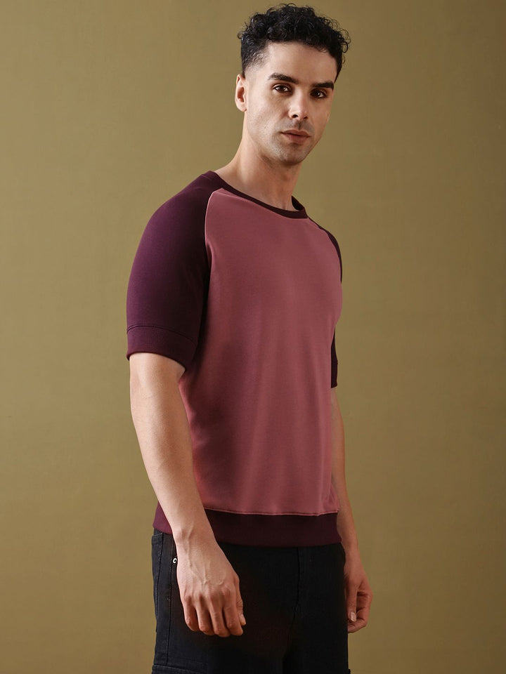 DILLINGER Men Colourblocked Ultra Soft Drapey Cotton Raglan T-Shirt