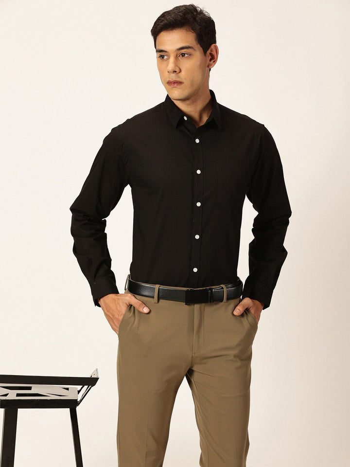 Thomas Scott Classic Slim Fit Long Sleeves Spread Collar Cotton Opaque Formal Shirt