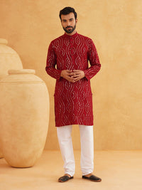 SOJANYA Sequinned Pure Cotton Kurta with Churidar