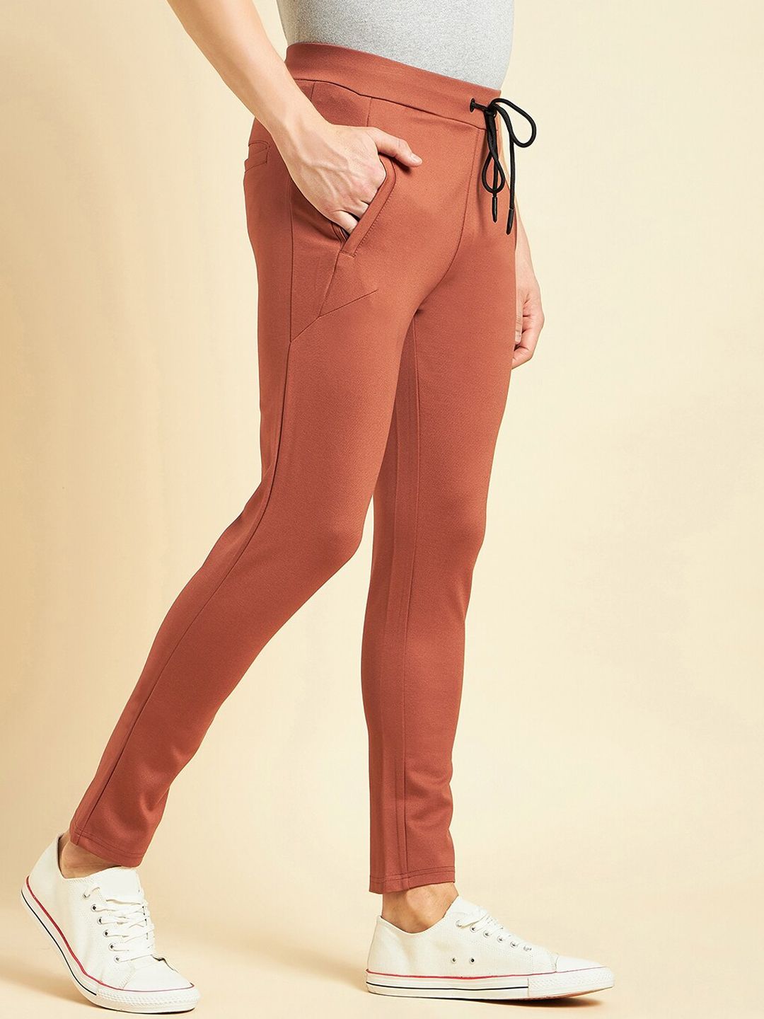 Sweet Dreams Men Orange Dry Fit Mid Rise Track Pants
