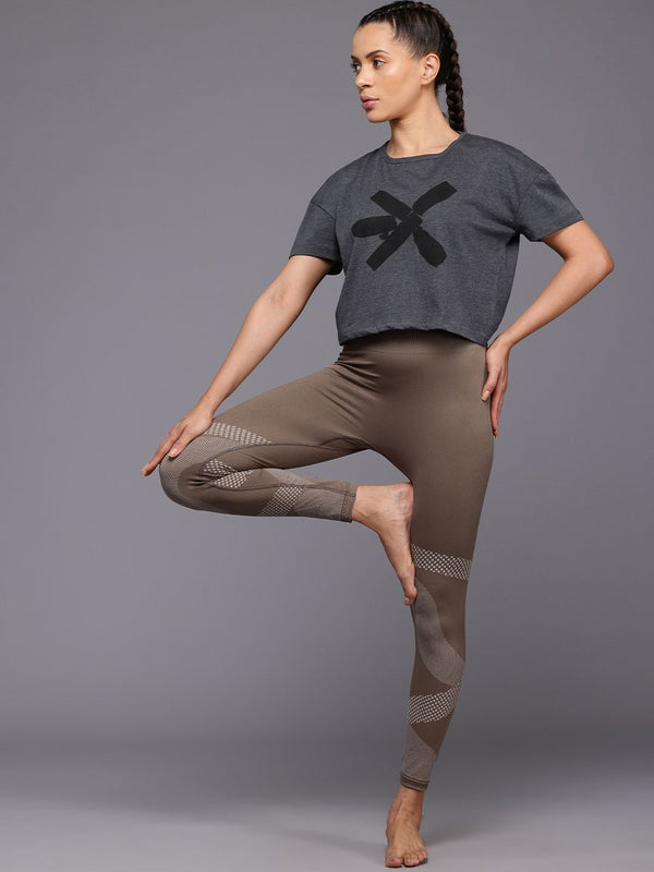 HRX by Hrithik Roshan Printed Cut Out Back Yoga T-shirt