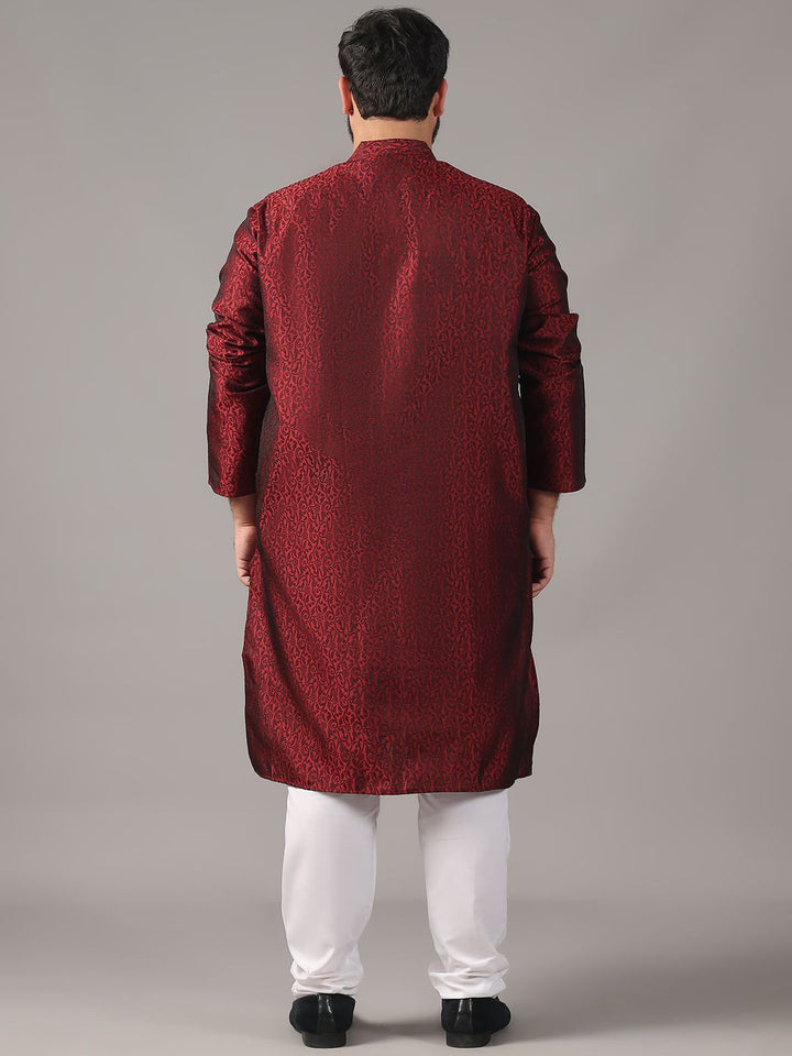 SOJANYA PLUS Plus Size Men Ethnic Motifs Woven Design Straight Kurta With Pyjamas