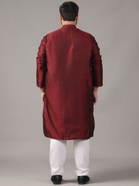 SOJANYA PLUS Plus Size Men Ethnic Motifs Woven Design Straight Kurta With Pyjamas