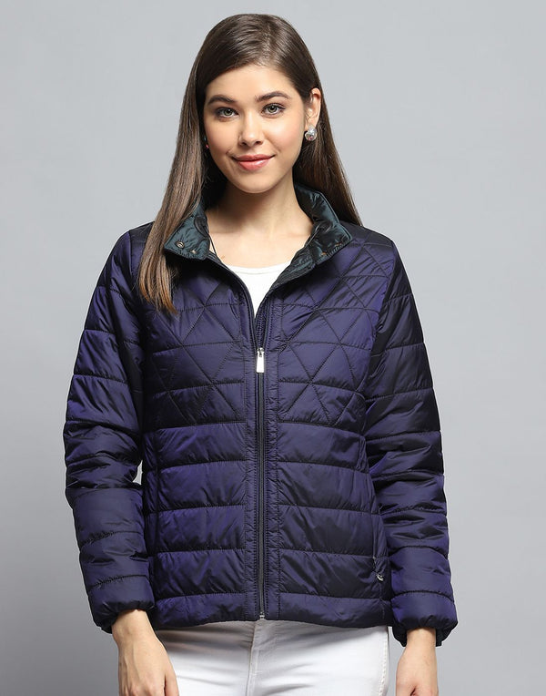 Monte Carlo Women Spread Collar Solid Casual Lightweight Puffer Jacket