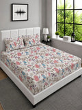 Moda Rapido X KLOTTHE Multicoloured Floral 300 TC King Bedsheet with 2 Pillow Covers