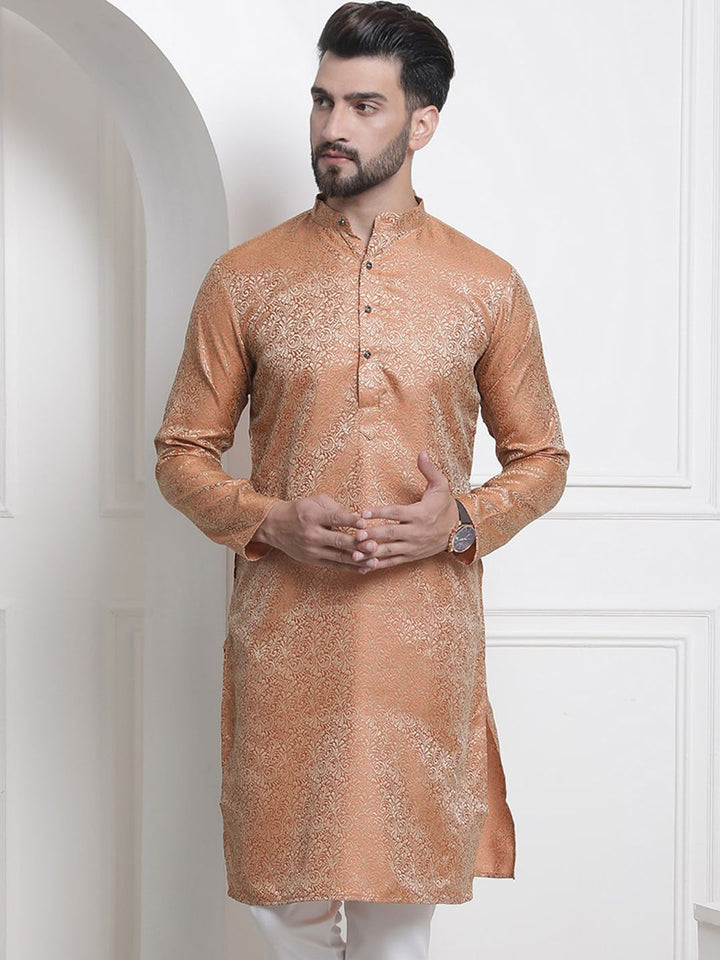 SOJANYA Motif Etnik Rekaan Tenunan Kolar Mandarin Jacquard Kurta