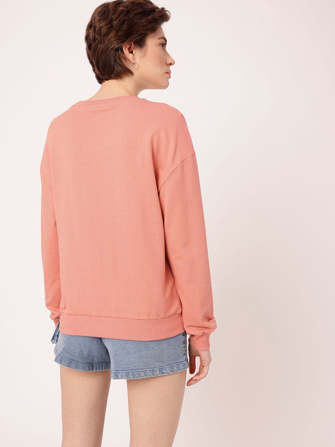 DressBerry Printed Cotton Terry Relaxed Fit Sweatshirt