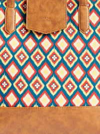 TEAL BY CHUMBAK Geometeric Printed Oversized Shopper Shoulder Bag