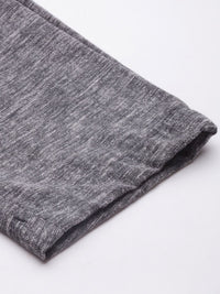 The Indian Garage Co Men Charcoal Grey Melange Effect Slim Fit Trousers