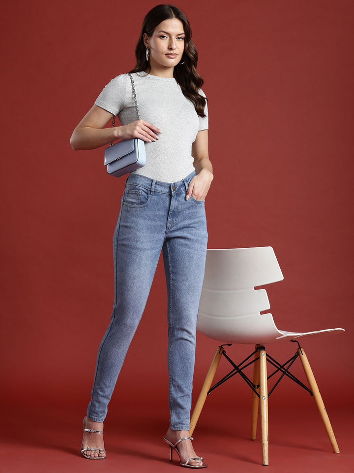 all about you Women Skinny Fit Light Fade Stretchable Jeans