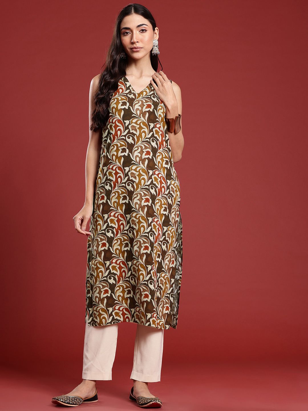 Anouk Ethnic Motifs Printed Straight Kurta
