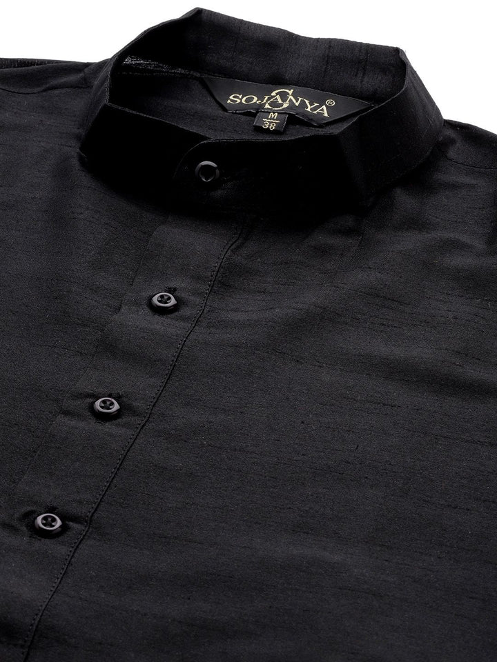 SOJANYA Black Mirror Work Kurta with Churidar