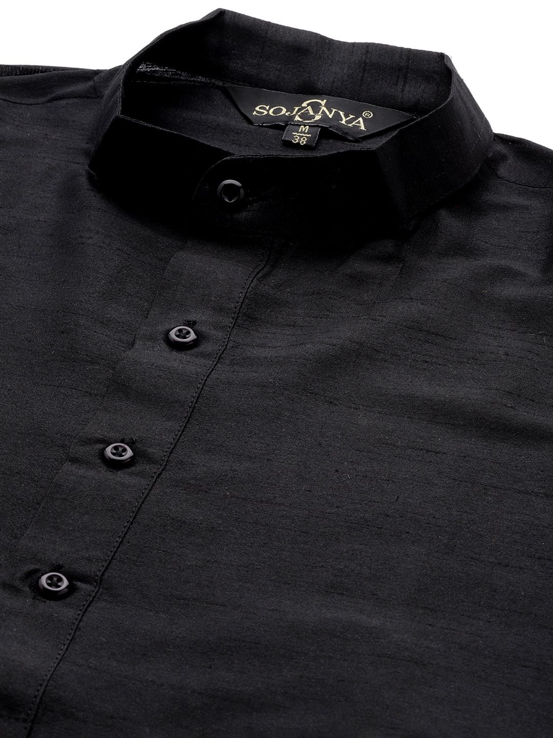 SOJANYA Black Mirror Work Kurta dengan Churidar