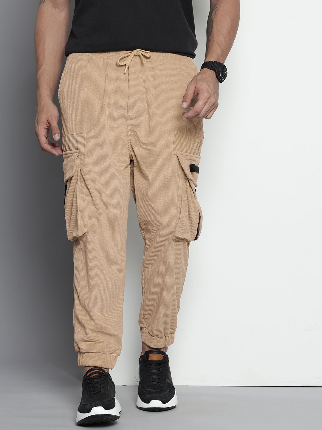 The Indian Garage Co. Men Drop Crotch Loose Fit Corduroy Joggers