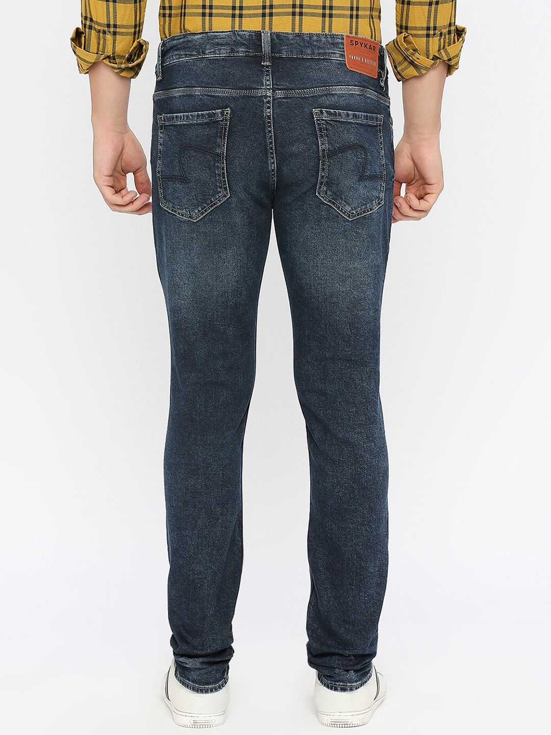 SPYKAR Men Slim Fit Low-Rise Heavy Fade Clean Look Stretchable Jeans