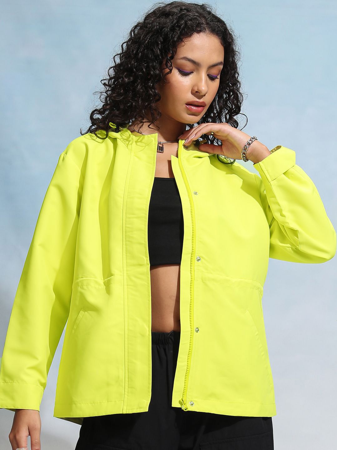 Tokyo Talkies Women Colourblocked Longline Parka Jacket