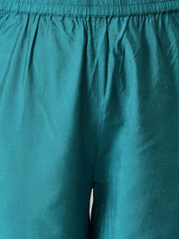 W Festive Silk Kurta With Slim Pant & Dupatta