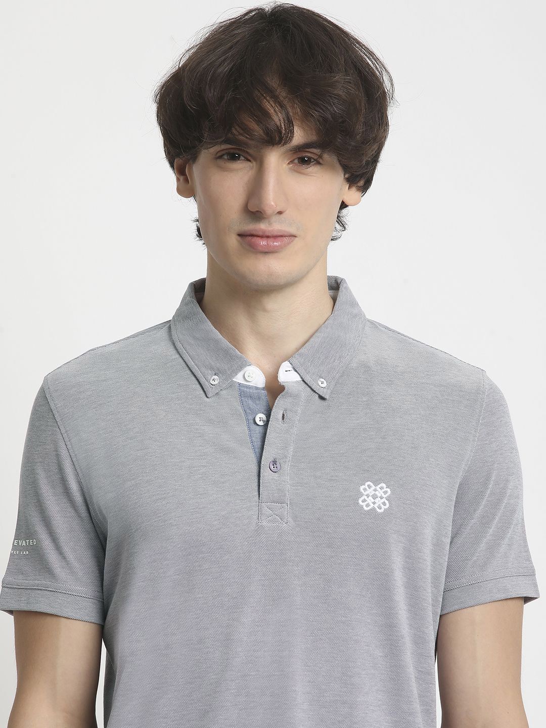 THE BEAR HOUSE Men Solid Polo Collar Regular Fit Pure Cotton T-shirt