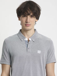 THE BEAR HOUSE Men Solid Polo Collar Regular Fit Pure Cotton T-shirt