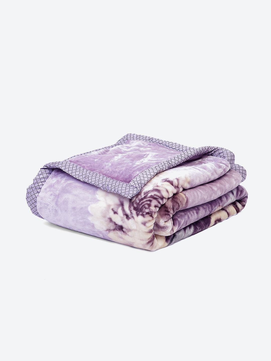 Monte Carlo Purple & Brown Floral Heavy Winter 600 GSM Double Bed Blanket