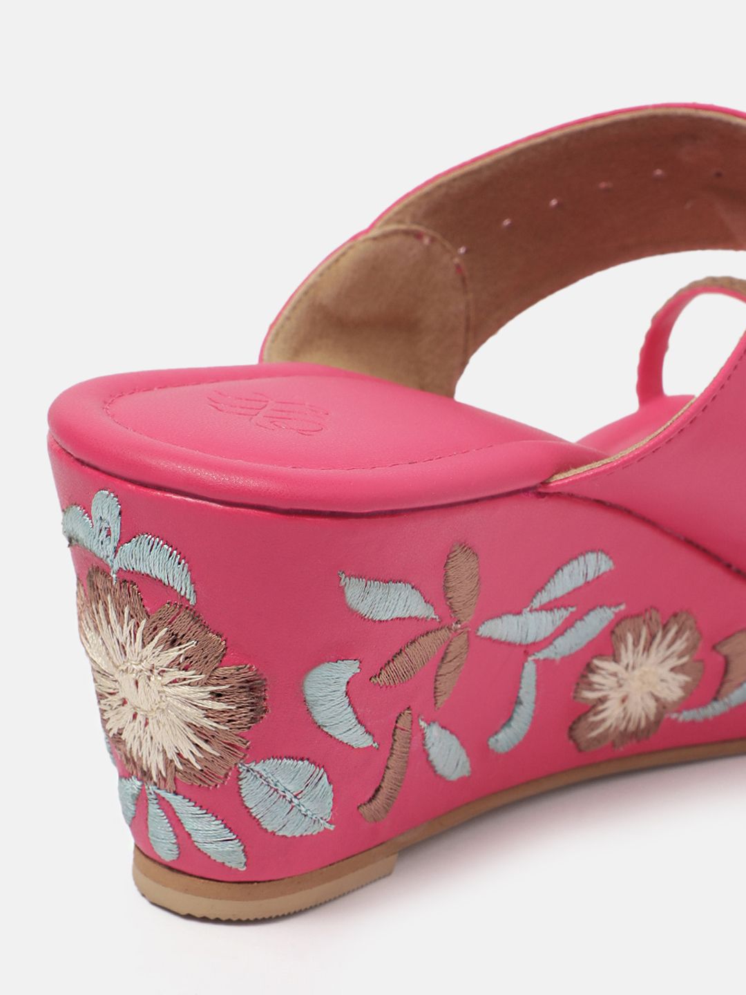 House of Pataudi Braided Floral Embroidered Wedges