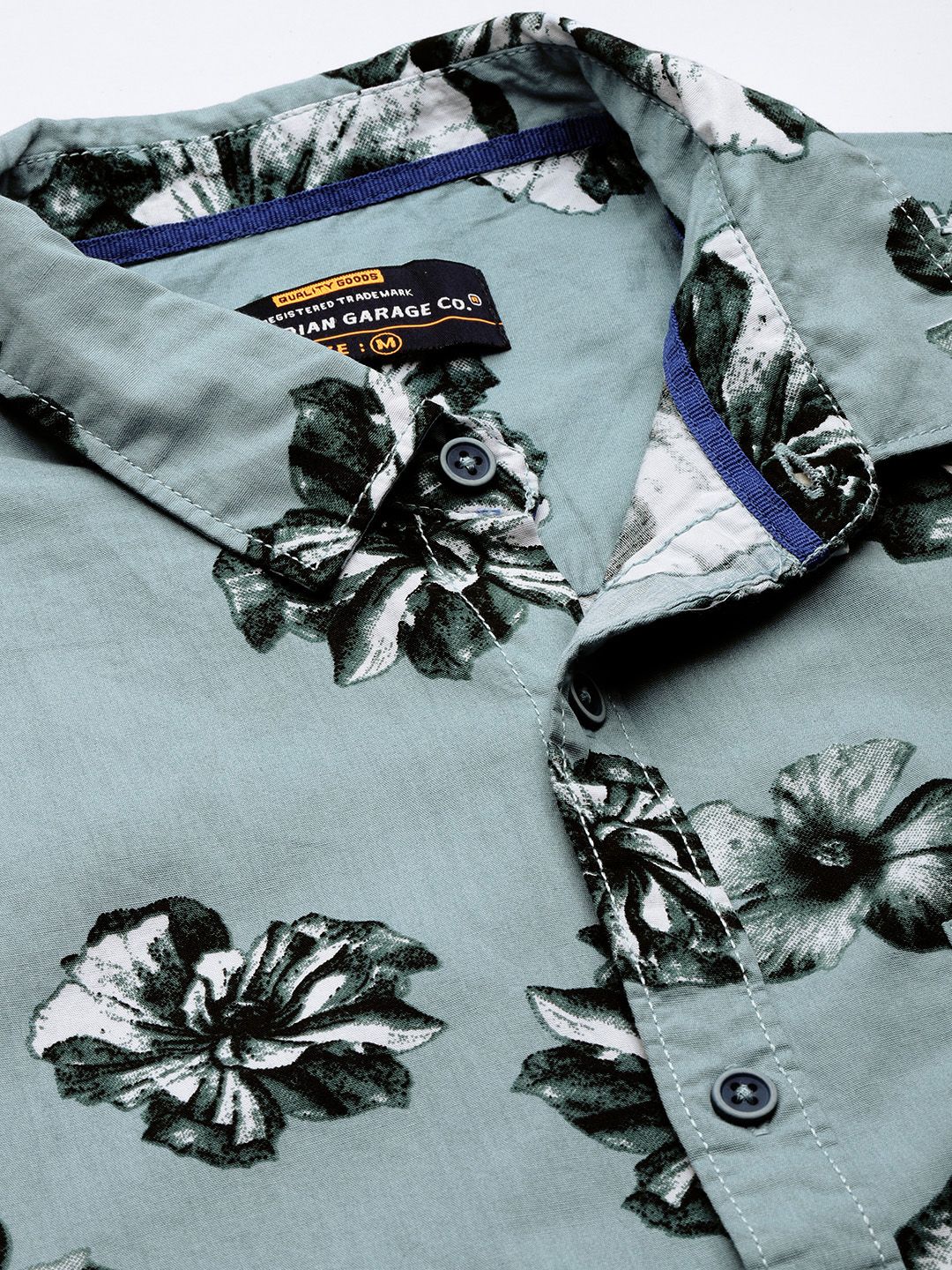 The Indian Garage Co Men Blue Classic Floral Printed Casual Shirt