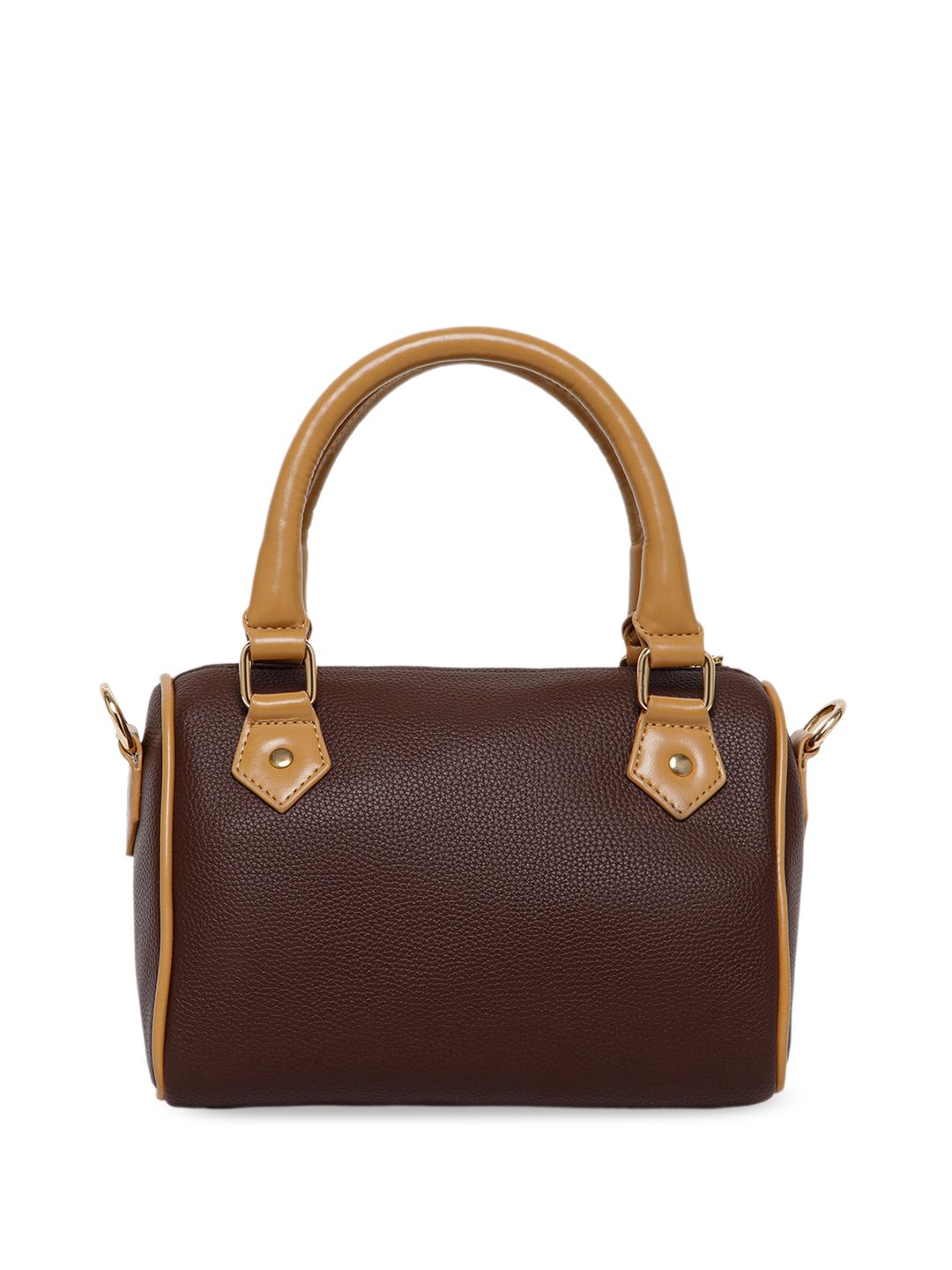 Berrylush Brown Structured Handheld Bag