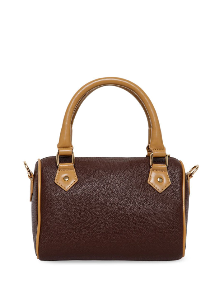 Berrylush Brown Structured Handheld Bag