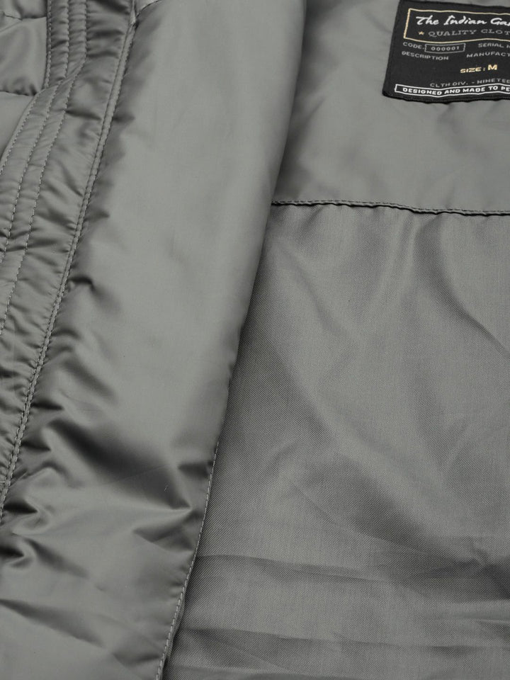 The Indian Garage Co Men Colourblock Hooded Slim Fit Puffer Jacket