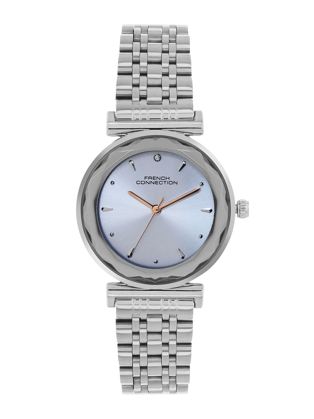 Sambungan Perancis Wanita Dial & Gelang Gelang Keluli Tahan Karat Tali Analog Watch