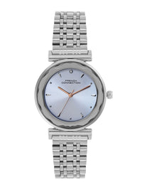 Sambungan Perancis Wanita Dial & Gelang Gelang Keluli Tahan Karat Tali Analog Watch