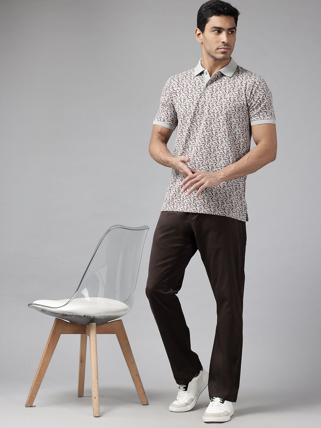 Park Avenue Floral Print Polo Collar T-shirt