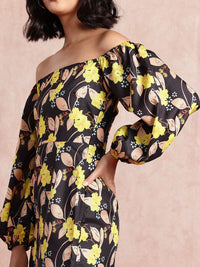 all about you Floral Print Puff Sleeve Sheath Mini Dress