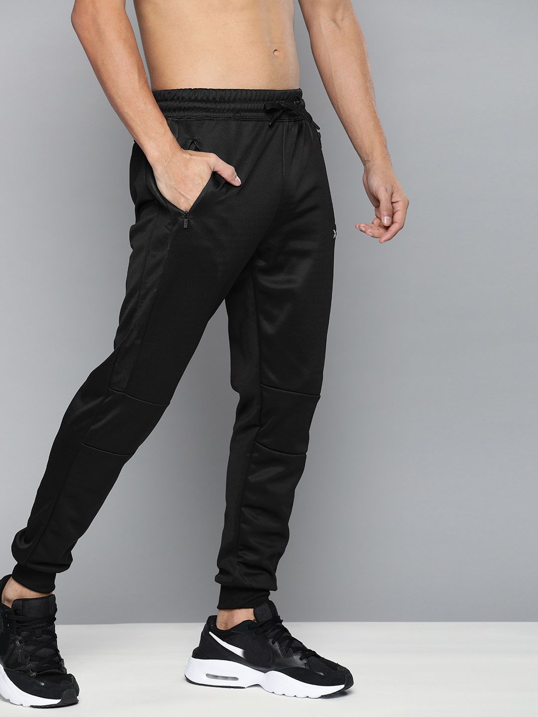 HRX by Hrithik Roshan Men Jet Black Solid Slim Fit Training Track Pants