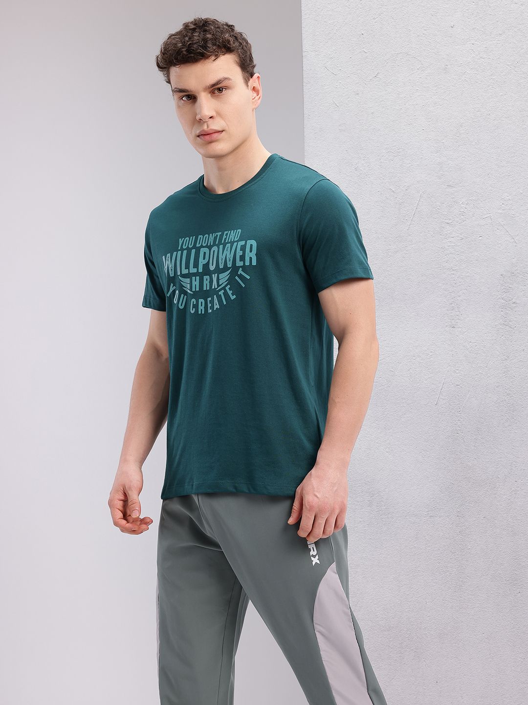 HRX by Hrithik Roshan Men Typography Printed Training T-shirt