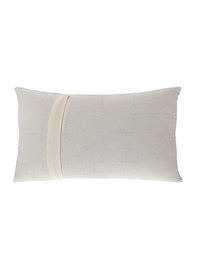 STITCHNEST Peach-Coloured & Cream-Coloured Set of 2 Geometric Rectangle Cushion Covers