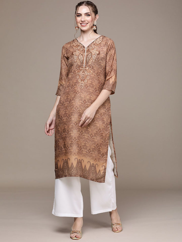 Anouk Paisley Printed Kurta With Palazzos