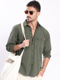 Bene Kleed Men Solid Spread Collar Cotton Casual Shirt