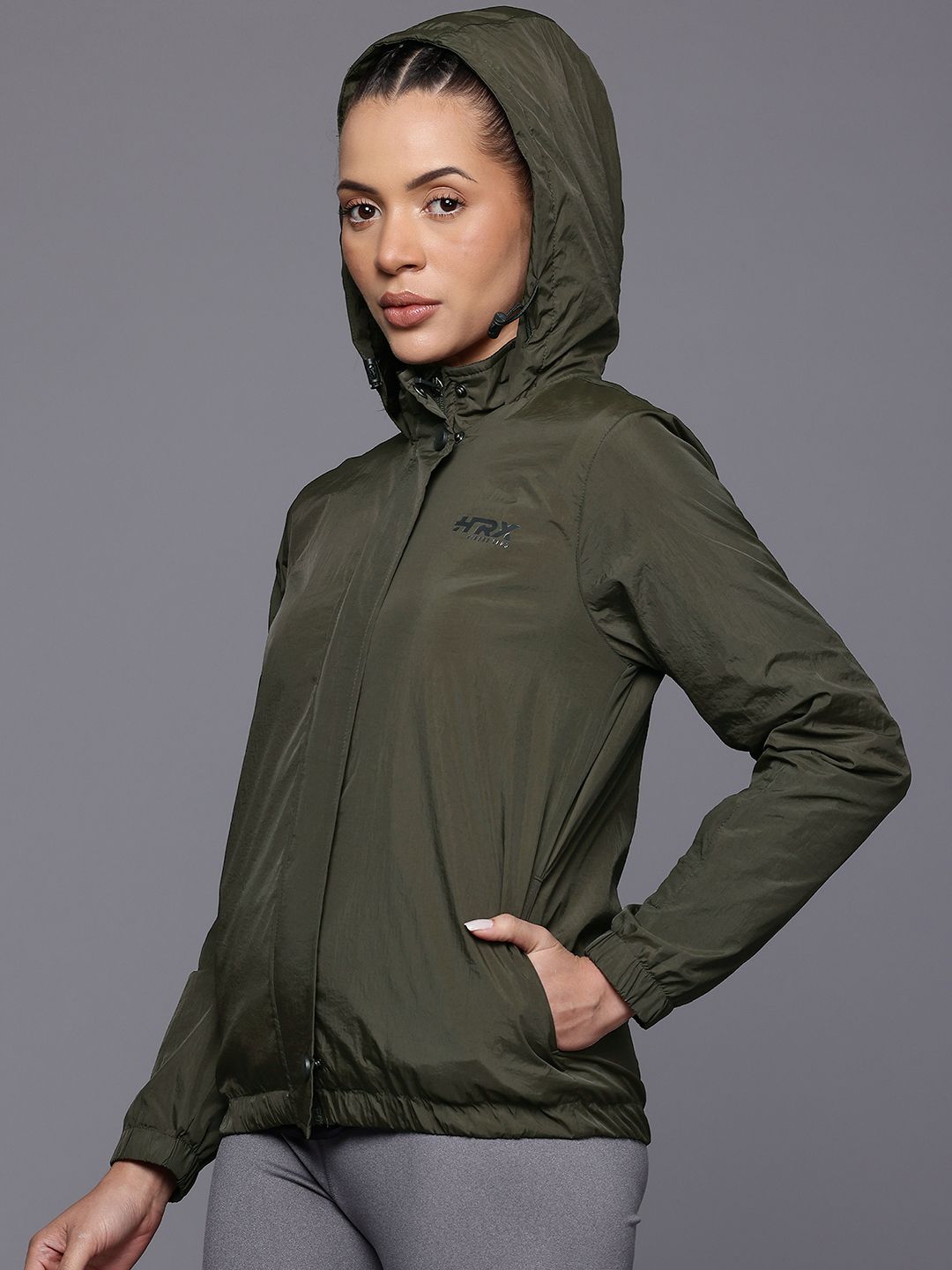 HRX by Hrithik Roshan Rapid-Dry Hooded Tailored Jacket