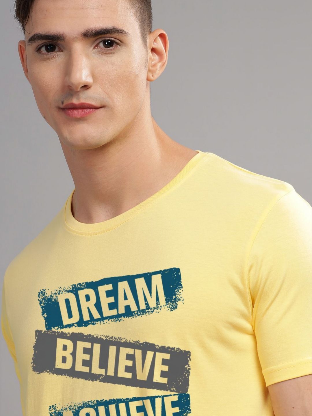 ADRO Men Typography Printed Applique T-shirt