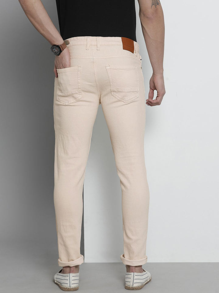 The Indian Garage Co Men Beige Slim Fit Stretchable Jeans