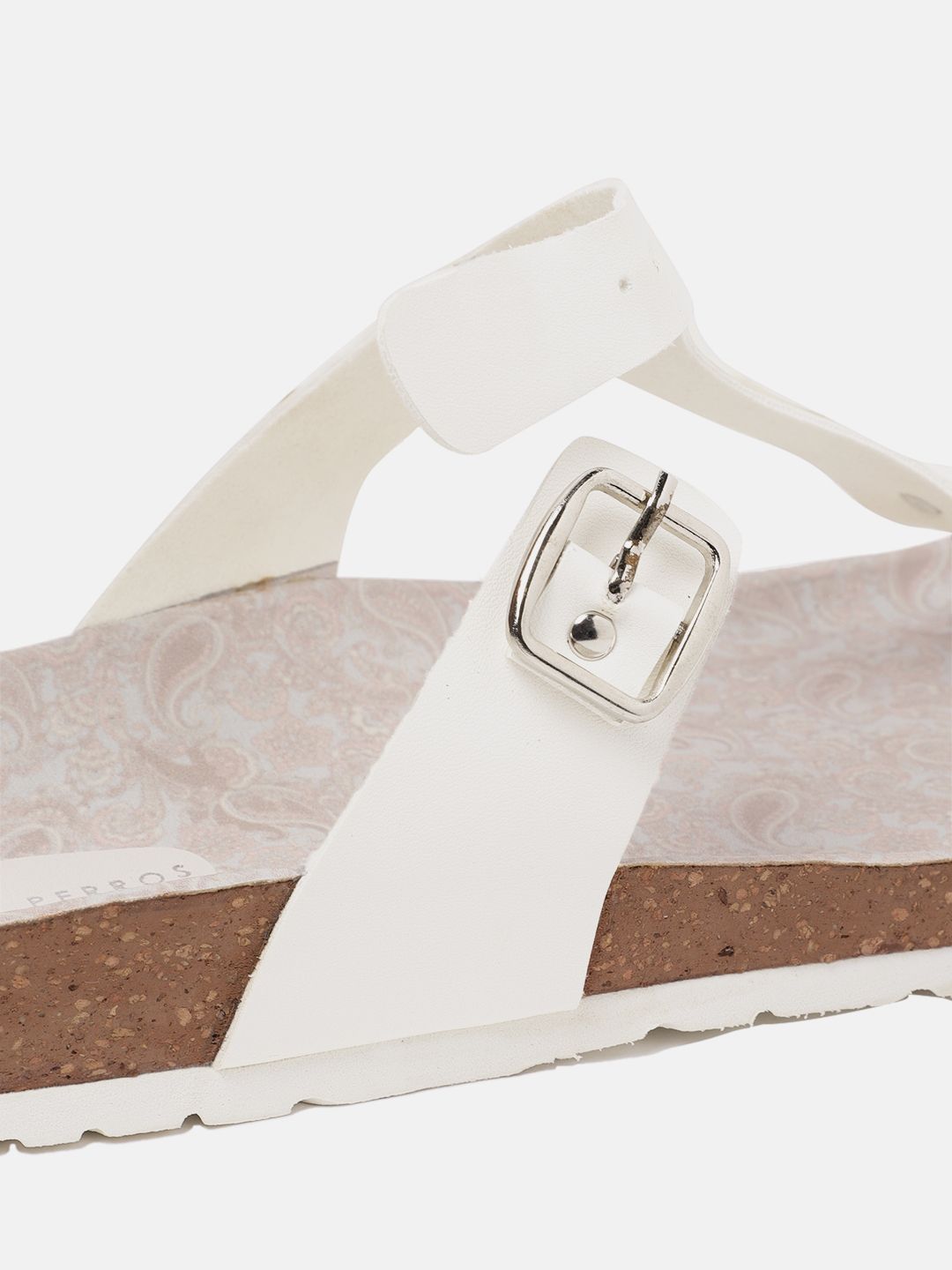 Lino Perros T-Strap Flats with Buckle Detail