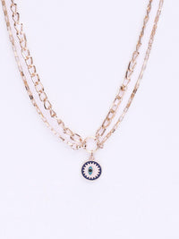 VOGUE PANASH Gold-Plated Evil Eye Layered Necklace and Chain