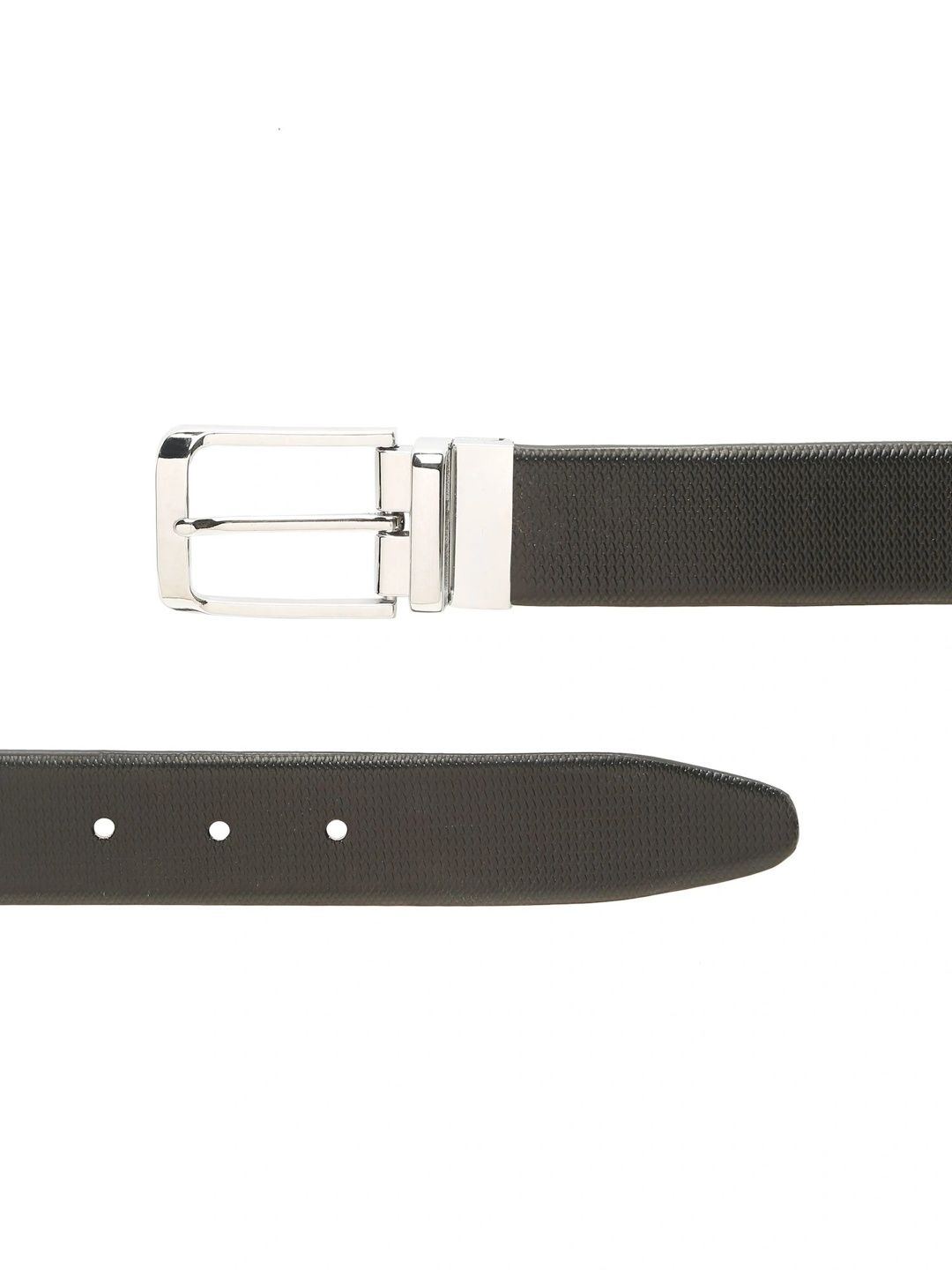 Teakwood Leathers Men Textured Leather Reversible Formal Belt