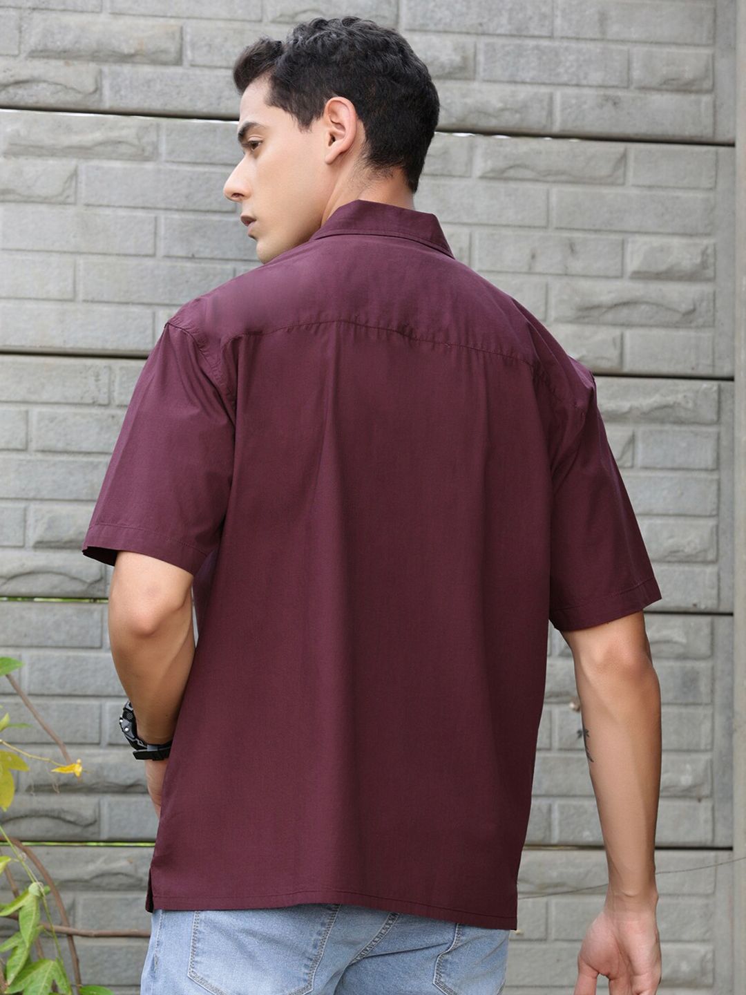Thomas Scott Men Solid Premium Boxy Opaque Casual Shirt