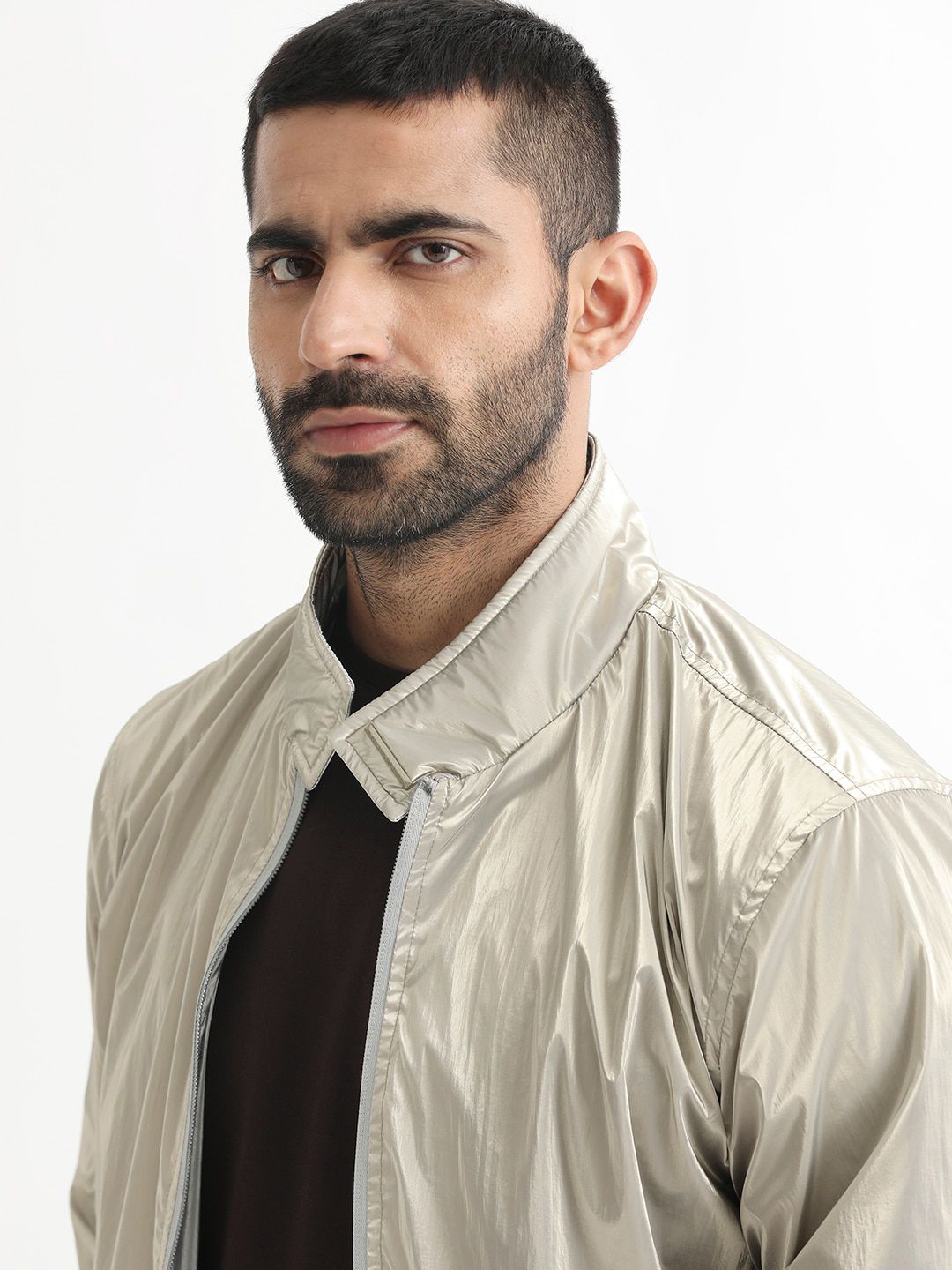 RARE RABBIT Men Adler Tailored Fit Stand Collar Reversible Jacket