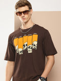Difference of Opinion Printed Drop-Shoulder Sleeves Oversized Pure Cotton T-shirt