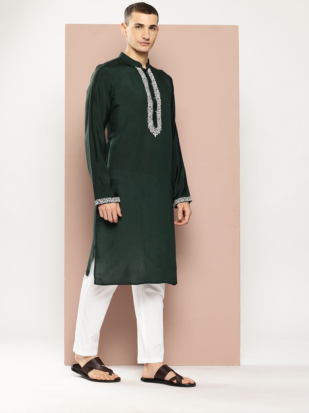 See Designs Embroidered Yoke Design Kurta with Pyjamas