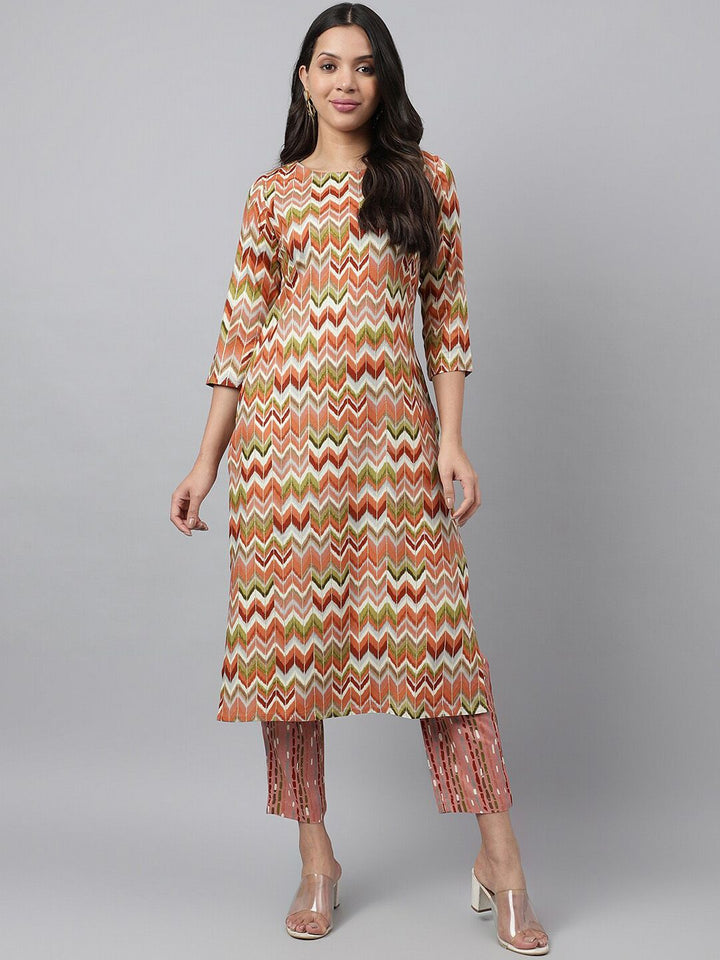 KALINI Women Printed Regular Kurta with Trousers